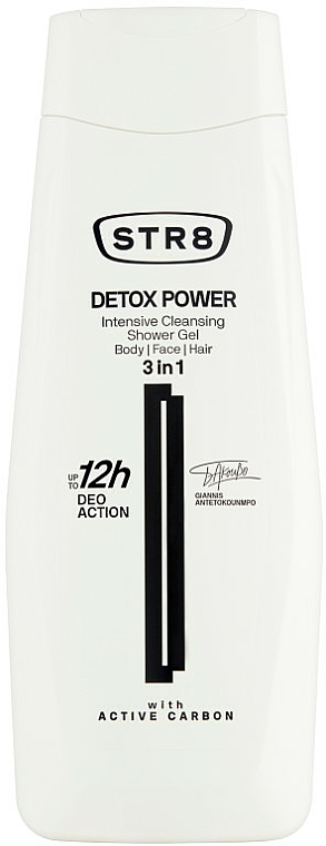 Duschgel zur intensiven Körper-, Gesichts- und Haarreinigung 3in1 - STR8 Detox Power Intensive Cleansing Shower Gel — Bild N1