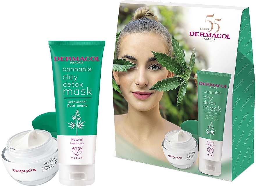 Gesichtspflegeset - Dermacol Cannabis Set (Gesichtsmaske 50ml + Gesichtscreme 50ml) — Bild N1