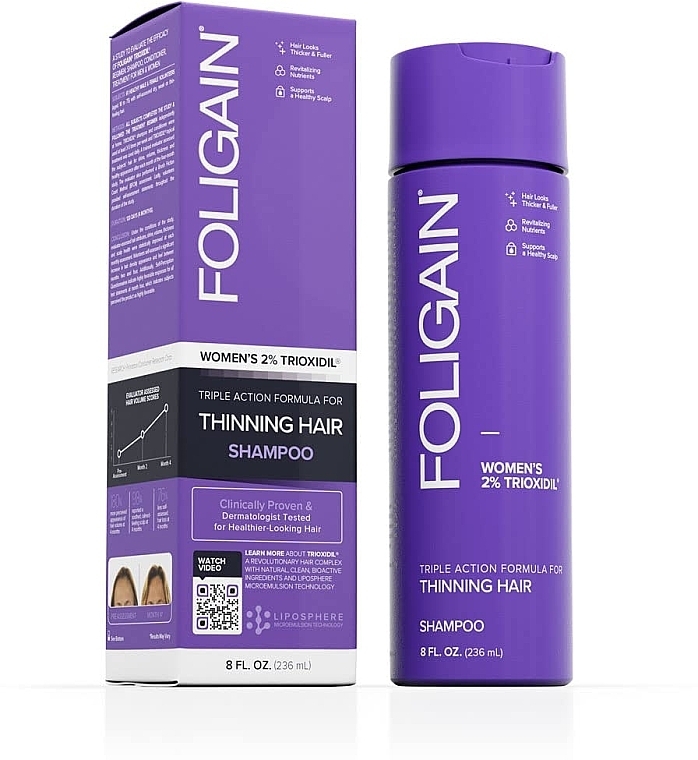 Anti-Haarausfall-Shampoo für Frauen - Foligain Women's Triple Action Shampoo For Thinning Hair — Bild N1