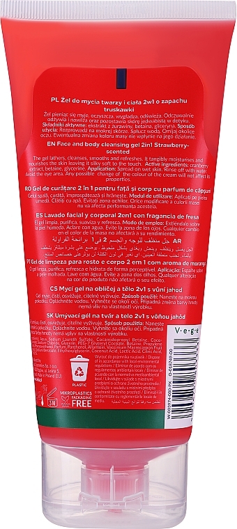 Waschgel für Gesicht und Körper mit Erdbeeraroma - Delia Fruit Me Up! Strawberry Face & Body Gel Wash — Bild N2