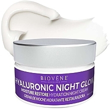 Düfte, Parfümerie und Kosmetik Feuchtigkeitsspendende Gesichtscreme für die Nacht - Biovene Hyaluronic Night Glow Moisture Restore Hydration Night Cream