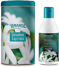 Düfte, Parfümerie und Kosmetik L'Amande Gelsomino Supremo - Aromatisches Bade- und Duschgel mit Jasminduft (in Box)