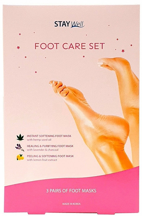 Fußpflegeset - Stay Well Foot Care Set (Fußmasken in Socken 3 x2 St.) — Bild N1