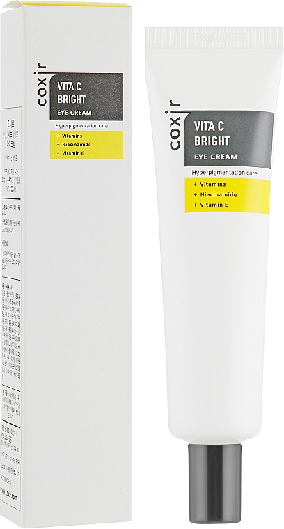 Aufhellende Creme für die Augenpartie gegen Hyperpigmentierung mit Vitaminen, Niacinamid und Vitamin E - Coxir Vita C Bright Eye Cream