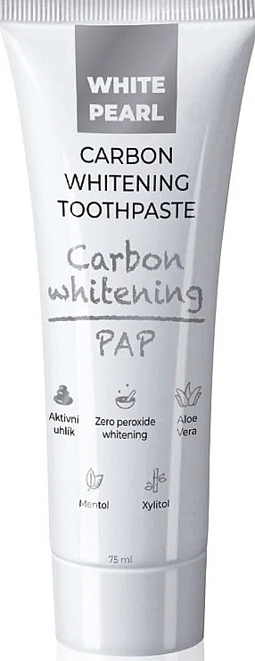 Aufhellende Zahnpasta mit Aktivkohle - VitalCare White Pearl PAP Carbon Whitening Toothpaste — Bild N1