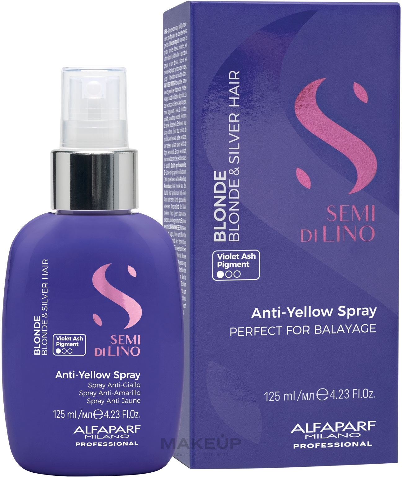 Leave-in-Spray für das Haar mit Anti-Gelbstich-Effekt - AlfaParf Milano Semi Di Lino Blonde Anti-Yellow Spray — Bild 125 ml