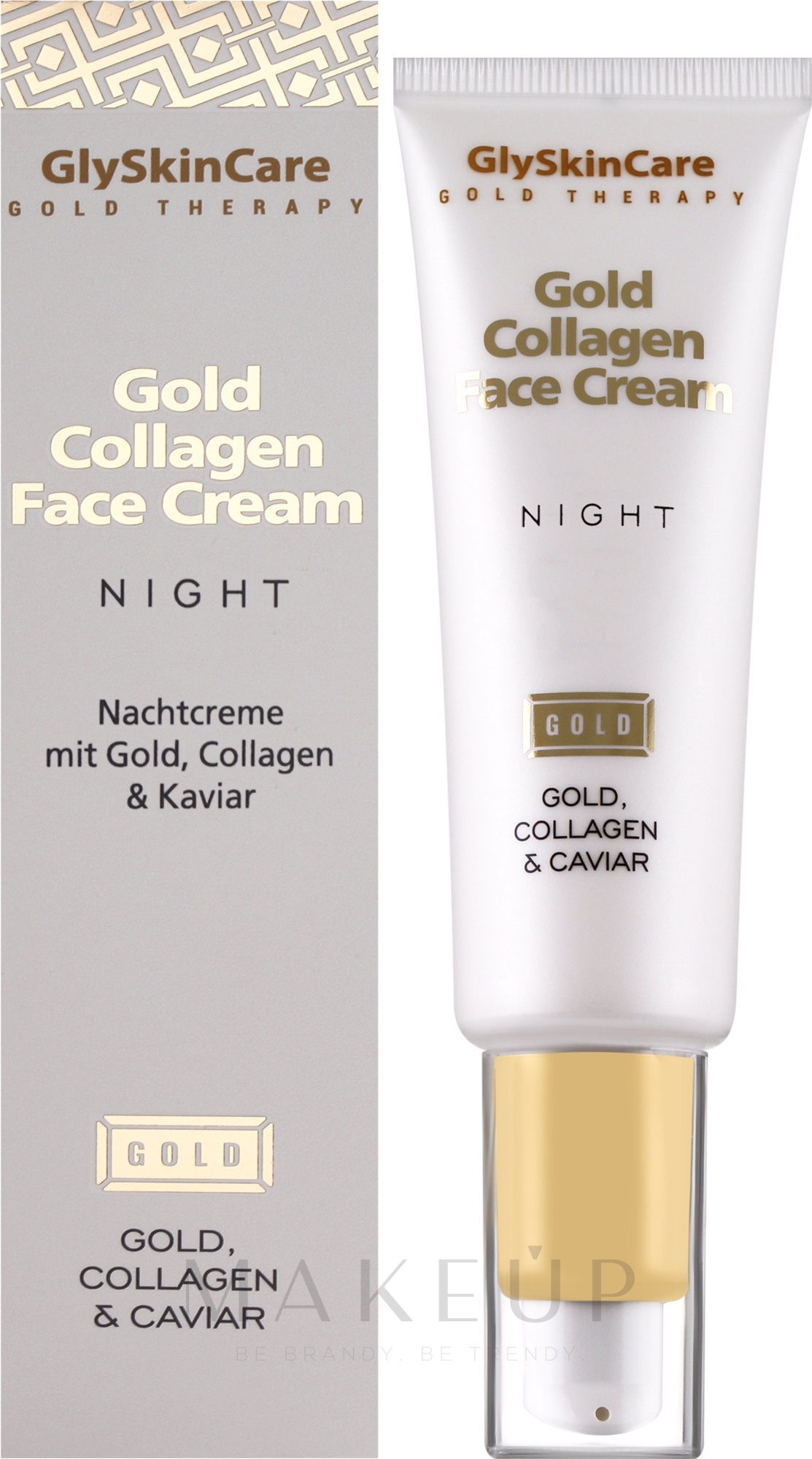 Regenerierende und feuchtigkeitsspendende Nachtcreme mit Kollagen, 24 Karat Gold und Kaviar - GlySkinCare Gold Collagen Night Face Cream — Bild 50 ml