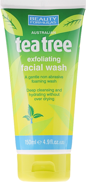 GESCHENK! Exfolierendes Gesichtswaschgel Teebaum - Beauty Formulas Tea Tree Exfoliating Facial Wash — Bild N1