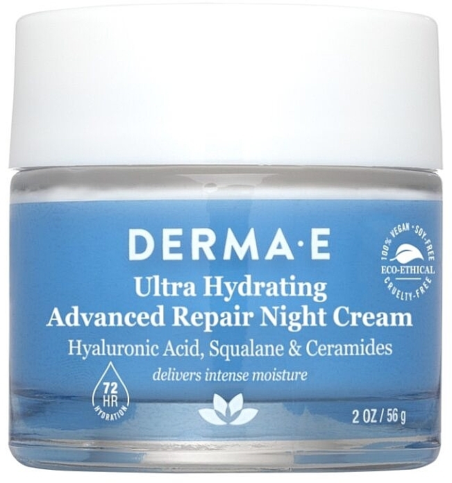 Feuchtigkeitsspendende Nachtcreme mit Hyaluronsäure - Derma E Hydrating Night Cream — Bild N1