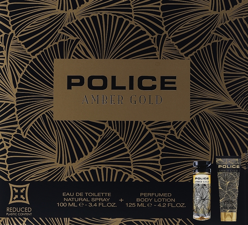 Duftset (Eau de Toilette 100ml + Lotion 125ml)  - Police Amber Gold For Her  — Bild N1