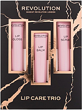 Düfte, Parfümerie und Kosmetik Set - Makeup Revolution Lip Care Trio (lip/balm/8ml + Lip/Scrub/8ml + lip/gloss/8ml)