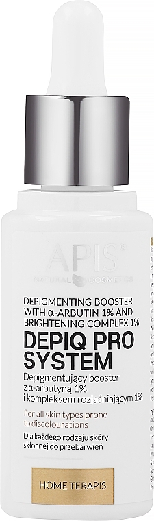 Depigmentierungs-Booster mit 1 Arbutin 1% und aufhellendem Komplex 1%. - APIS Professional Depiq Pro System Depigmenting Booster  — Bild N3