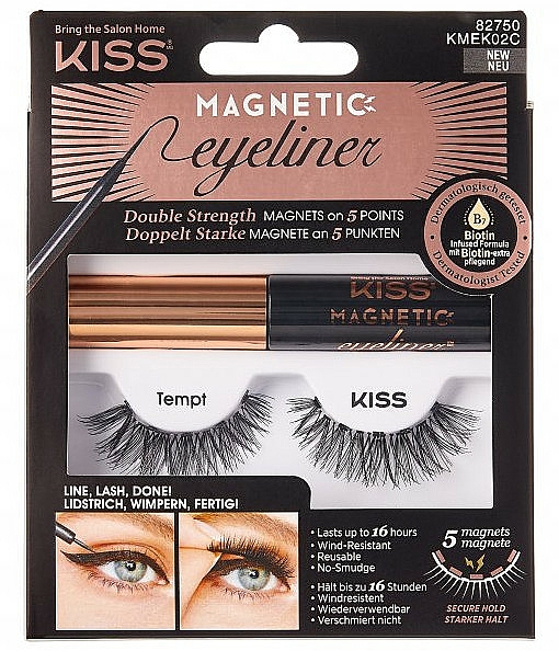 Magnetische Wimpern - Kiss Magnetic Eyeliner & Lash Kit KMEK02 Tempt — Bild N1
