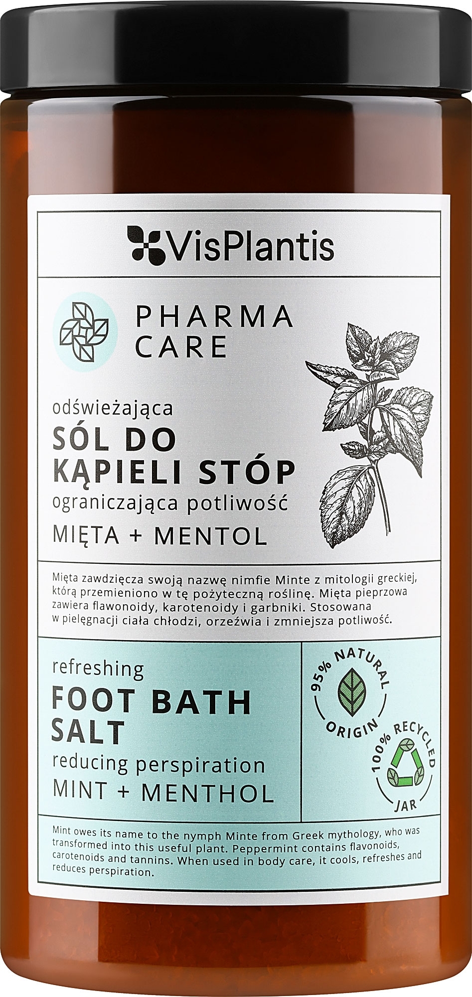 Salz für die Füße Minze und Menthol - Vis Plantis Pharma Care Foot Bath Salt — Bild 560 g