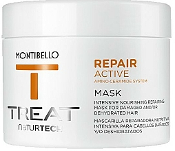 Intensiv nährende und revitalisierende Maske für geschädigtes Haar mit pflanzlichen Proteinen - Montibello Treat NaturTech Repair Active Mask — Bild N1