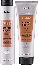 Haarpflegeset für braunes Haar - Lakme Teknia Color Refresh Cocoa Brown (Shampoo 300ml + Haarmaske 250ml)  — Bild N2