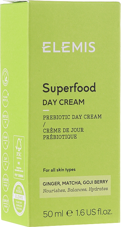 Feuchtigkeitsspendende Gesichtscreme mit Ingwer, Matcha Tee und Goji-Beere - Elemis Superfood Day Cream — Bild N1