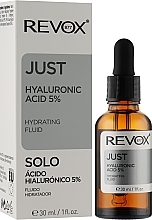 Feuchtigkeitsspendendes Gesichtsfluid-Serum mit 5% Hyaluronsäure - Revox Just Hyaluronic Acid 5% Hydrating Fluid Serum — Bild N2