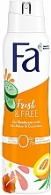 Düfte, Parfümerie und Kosmetik Deospray Gurke & Melone - Fa Fresh & Free Cucumber & Melon