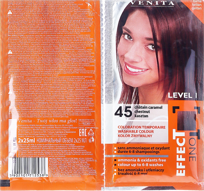 Abwaschbare Haarfarbe - Venita Level 1 Effect Tone Color Shampoo