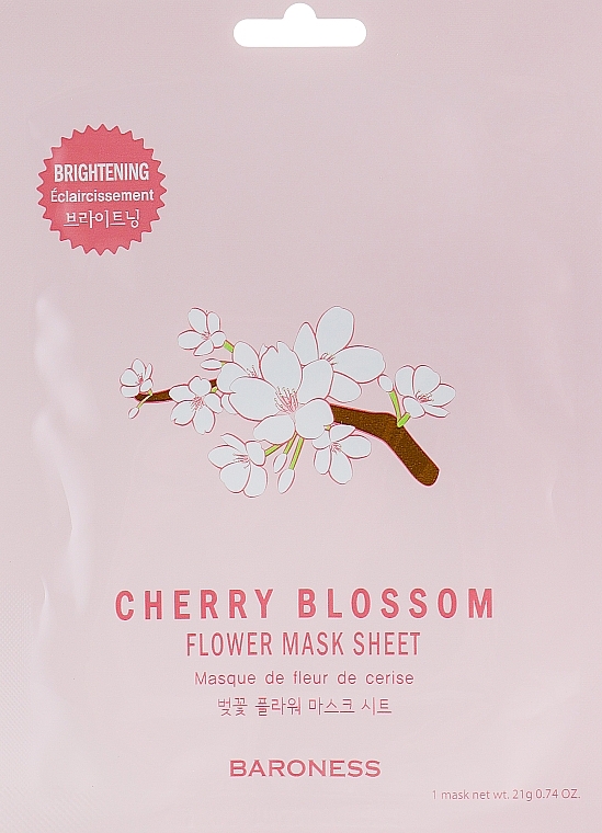 Tuchmaske für das Gesicht - Beauadd Baroness Flower Mask Sheet Cherry Blossom Flower  — Bild N1