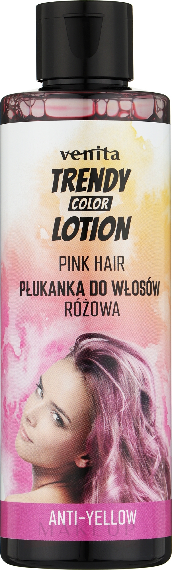 Rosa Tönungsspülung gegen Gelbstich für blondes und graues Haar - Venita Salon Anty-Yellow Blond & Grey Hair Color Rinse Pink — Bild 200 ml