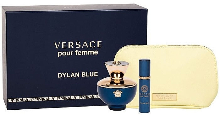 Versace Pour Femme Dylan Blue - Duftset (Eau de Parfum 100ml + Eau de Parfum 10ml + Kosmetiktasche) — Bild N2