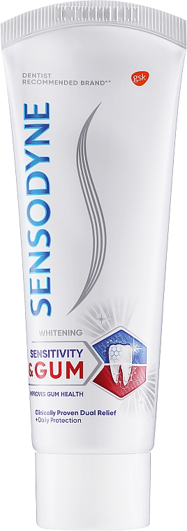 Aufhellende Zahnpasta für Schmerzempfindlichkeit und Zahnfleischbluten Sensitivity & Gum Whitening - Sensodyne Sensitivity & Gum Whitening — Bild N2