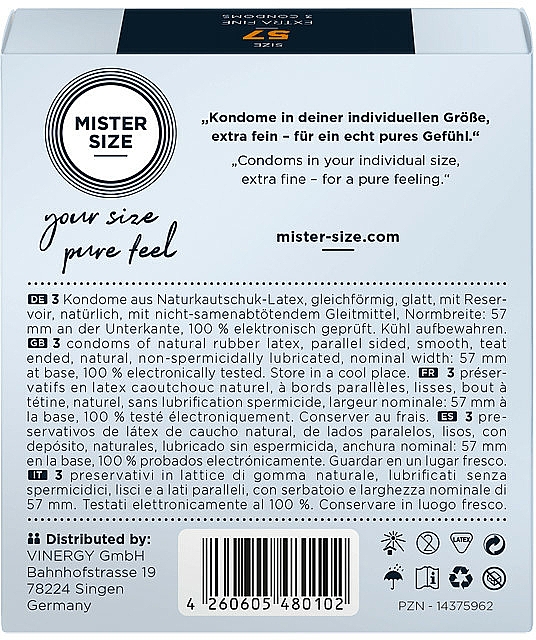 Kondome aus Latex Größe 57 3 St. - Mister Size Extra Fine Condoms — Bild N2