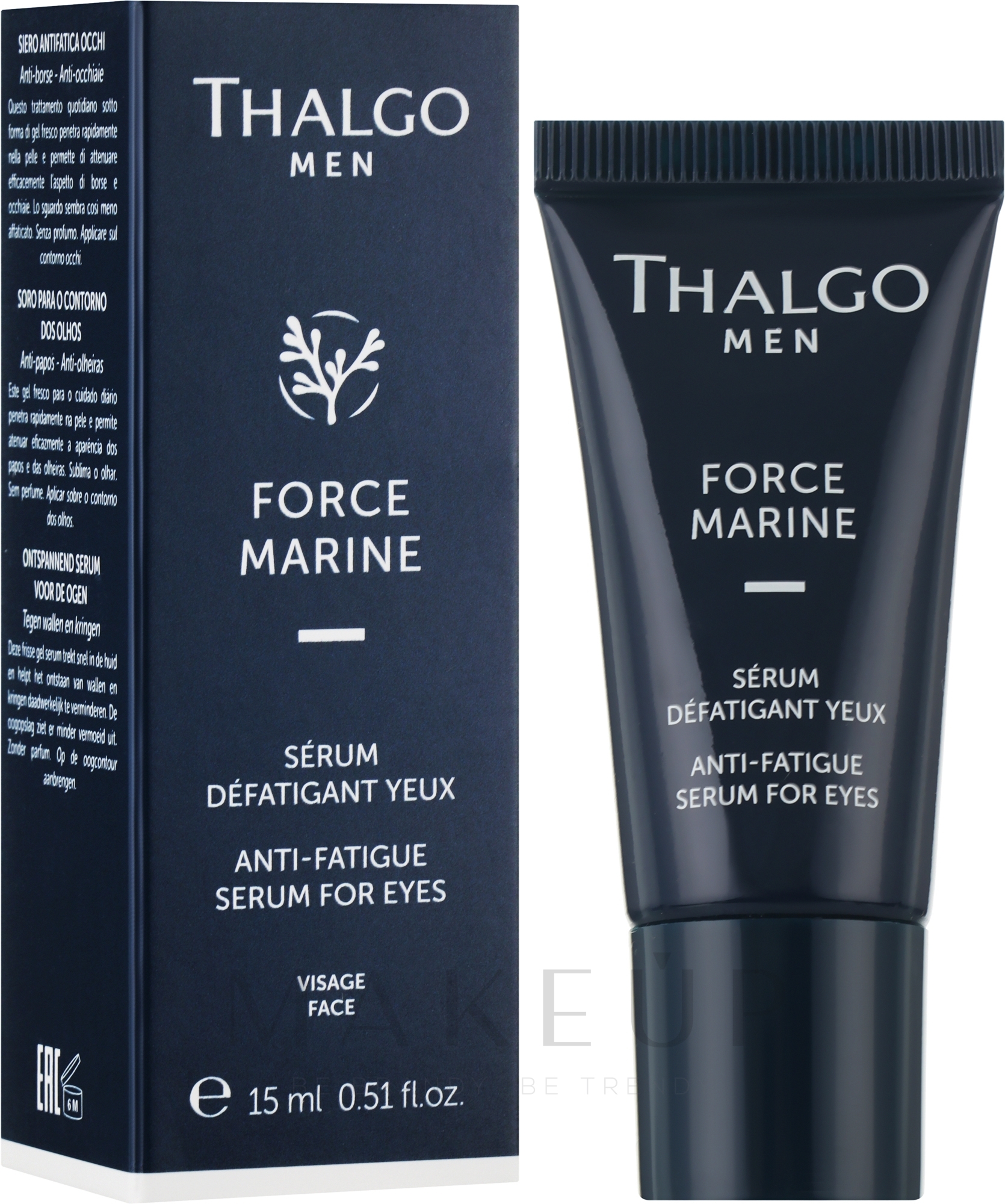 Augenserum gegen Schwellungen und dunkle Augenringe für Männer - Thalgo Men Anti-Fatigue Serum for Eyes — Bild 15 ml