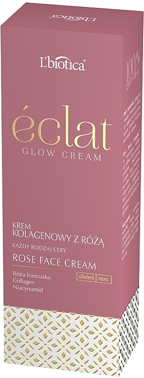 Pflegende Anti-Aging Gesichtscreme mit Kollagen, Niacinamid und französischem Rosenextrakt - L'biotica Eclat Clow Cream — Bild N4