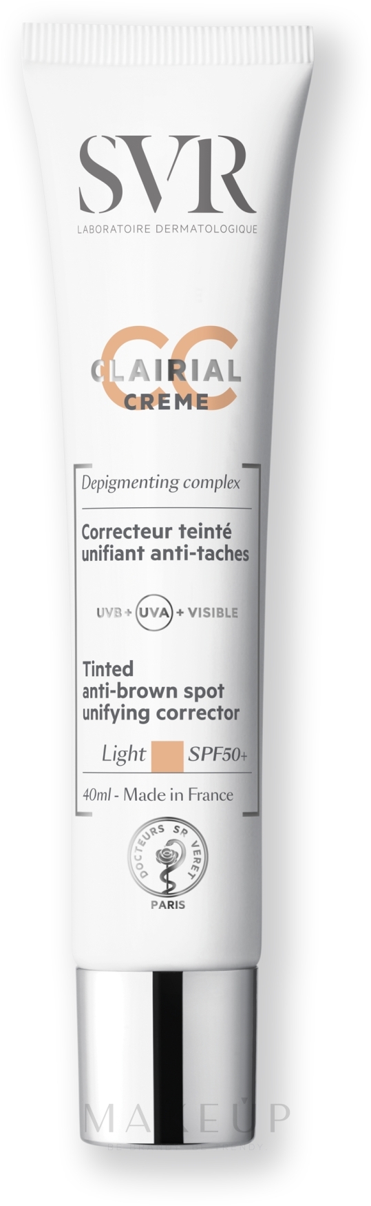 CC Gesichtscreme gegen dunkle Pigmentflecken SPF 50 - SVR Clairial CC Anti-brown Spot — Foto Light