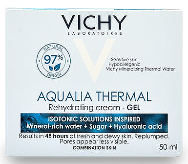 Tief feuchtigkeitsspendende und beruhigende Gesichtsgel-Creme mit Hyaluronsäure für normale und Mischhaut - Vichy Aqualia Thermal Rehydrating Water Gel — Bild N5
