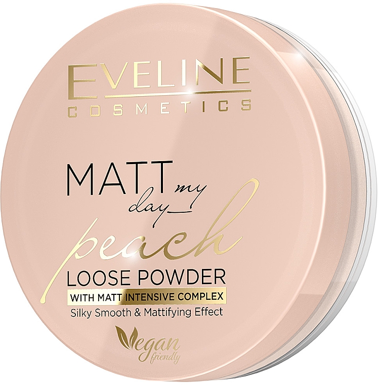 Loser Gesichtspuder - Eveline Cosmetics Matt My Day Peach Loose Powder With Matt Intensive Complex Silky Smooth & Matttifing Effect — Bild N1