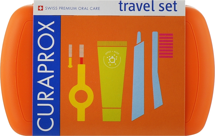 Reiseset für Zahnpflege orange - Curaprox Be You (Zahnbürste 1 St. + Zahnpasta 10ml + 2 x Interdentalzahnbürste + Etui) — Bild N1