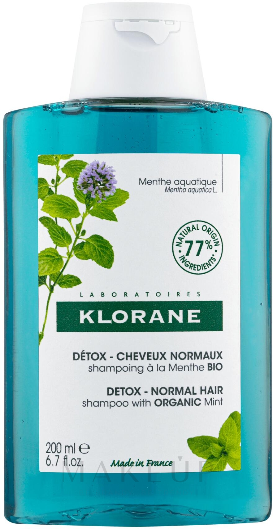 Detox-Shampoo gegen Schadstoffe mit Wasserminze - Klorane Anti-Pollution Detox Shampoo With Aquatic Mint — Bild 200 ml