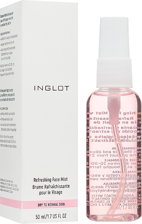 Erfrischendes Spray für trockene und normale Haut  - Inglot Refreshing Face Mist Dry to Normal Skin — Bild N1