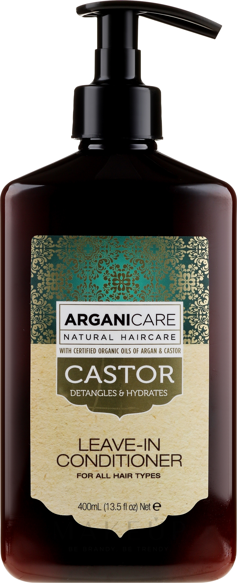 Pflegender Conditioner zum Haarwachstum mit Rizinusöl ohne Ausspülen - Arganicare Castor Oil Leave-in Conditioner — Bild 400 ml