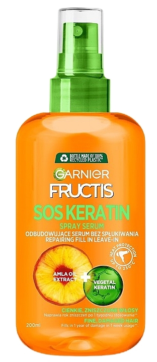 Spray für dünnes und geschädigtes Haar mit Amla-Öl-Extrakt und Keratin - Garnier Fructis SOS Spray Serum — Bild N4