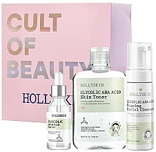 Düfte, Parfümerie und Kosmetik Set - Hollyskin Glycolic AHA Acid Basic Care (foam/150ml + ser/50ml + toner/250ml)