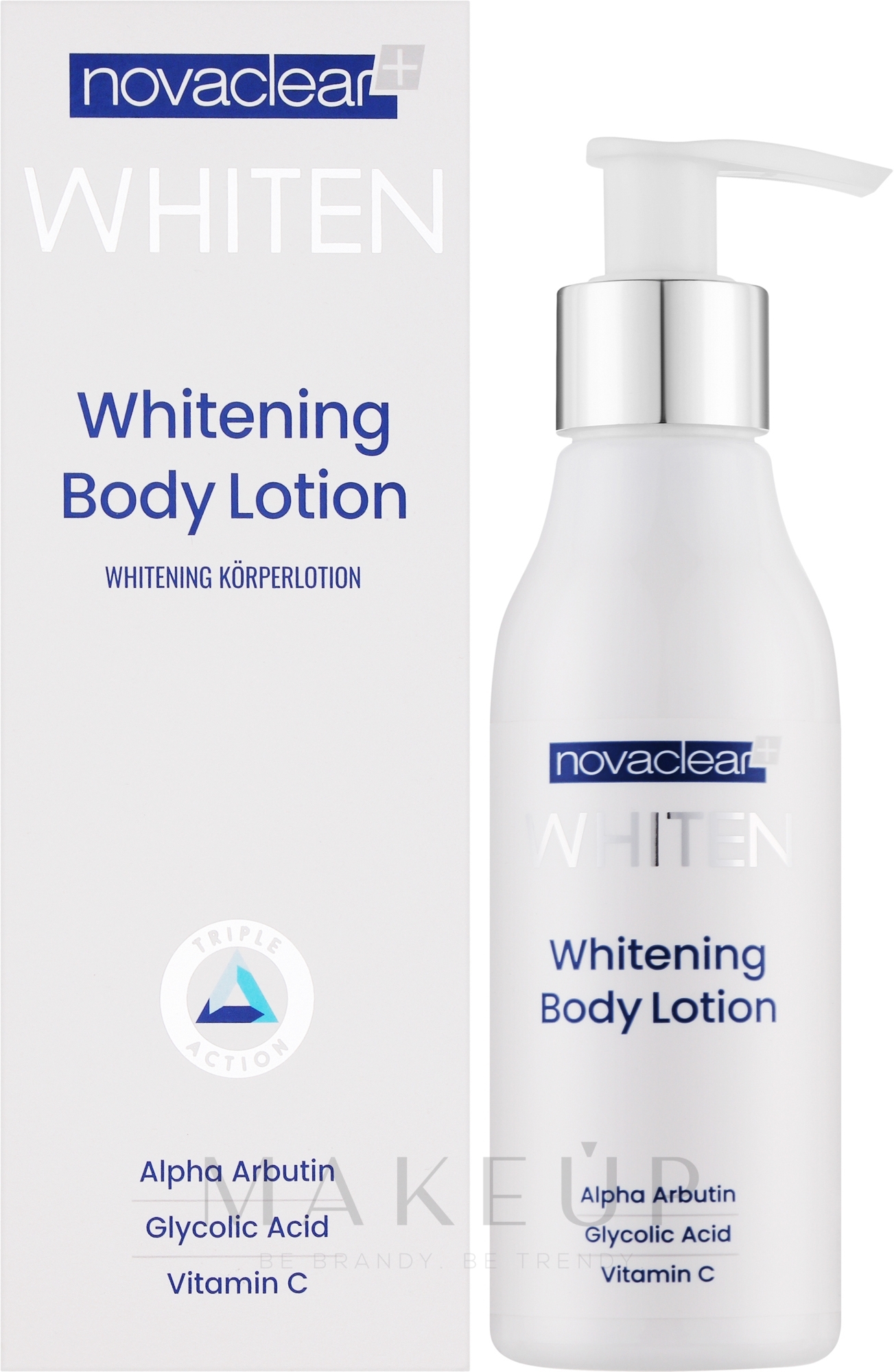 Aufhellende Körperlotion mit Vitamin C und Glykolsäure - Novaclear Whiten Whitening Body Lotion — Bild 150 ml