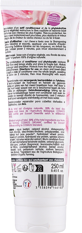 Haarspülung für geschwächtes und widerspenstiges Haar mit organischer Lilie und Keratin - Coslys Sublime Keratine Conditioner — Bild N2