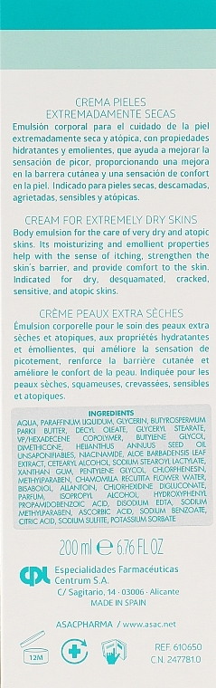 Creme für sehr trockene Haut  - Asacpharma CPI Niaciderm Cream For Extremely Dry Skin  — Bild N3