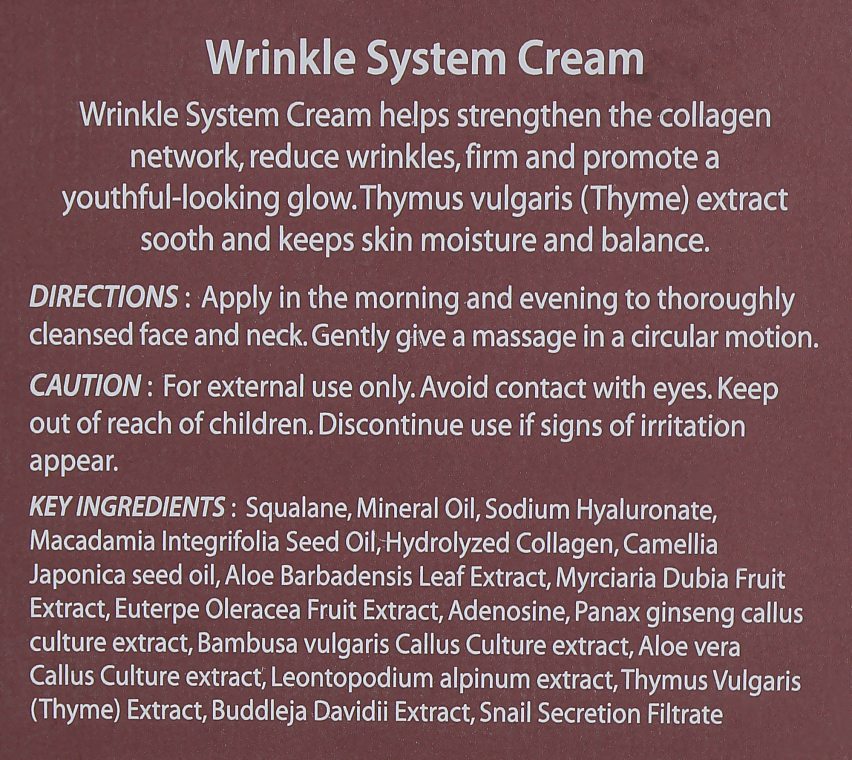 Verjüngende Anti-Falten Gesichtscreme mit Kollagen - The Skin House Wrinkle System Cream — Bild N3