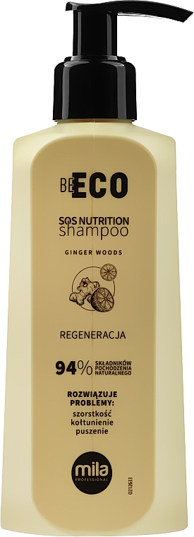 Regenerierendes Shampoo für strapaziertes Haar mit Mandelöl, Arganöl und pflanzlichem Keratin - Mila Professional Be Eco SOS Nutrition Shampoo — Bild N1
