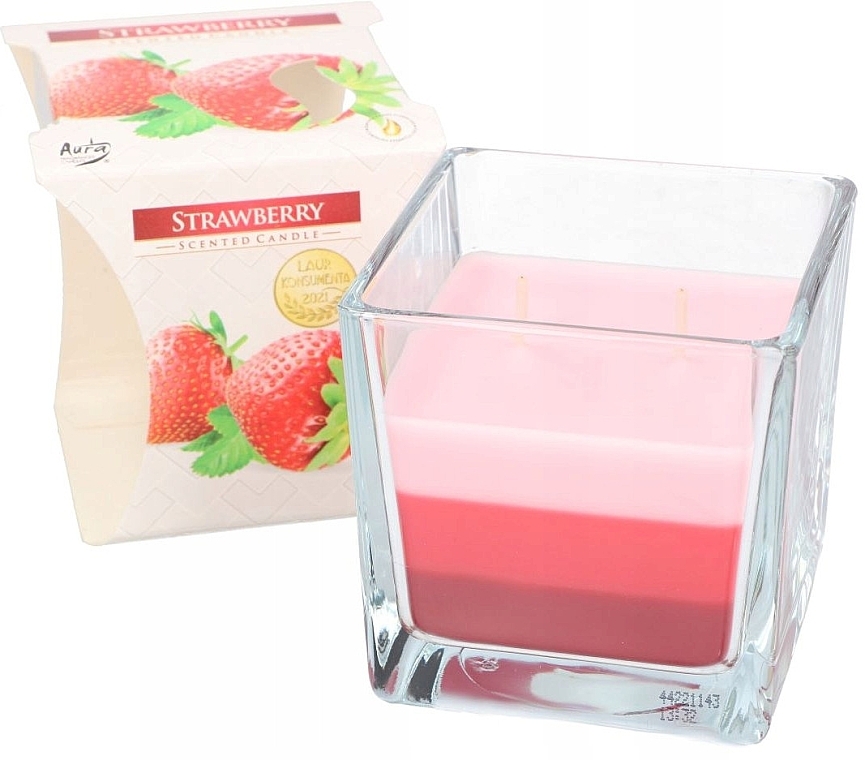 Duftende dreischichtige Kerze im Glas Erdbeere - Bispol Scented Candle Strawberry — Bild N2