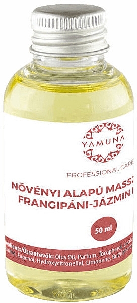 Massageöl mit Frangipani und Jasmin - Yamuna Frangipani-Jasmine Plant Based Massage Oil