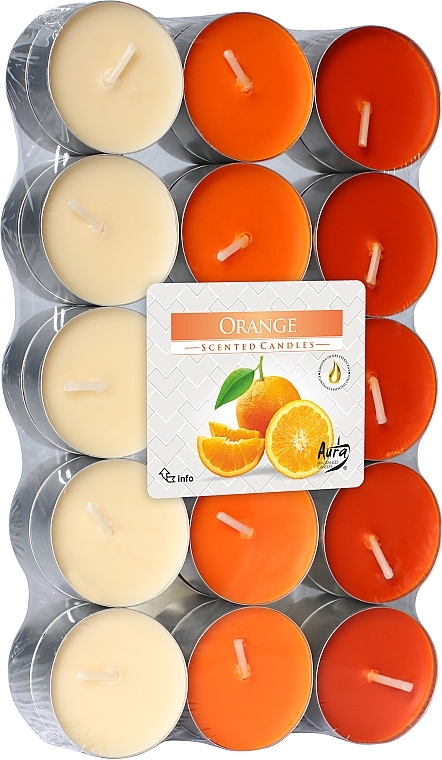 Teekerzen Orange 30 St. - Bispol Orange Scented Candles — Bild N1