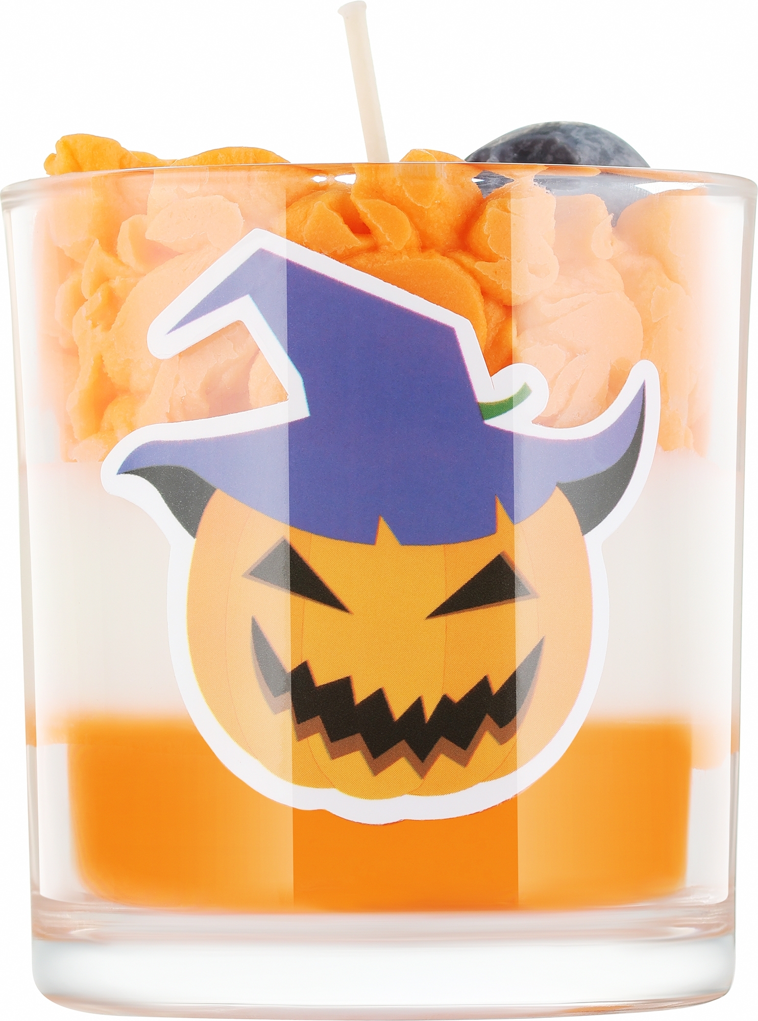 Dekokerze Halloween, Kürbis mit lila Hut - KaWilamowski Scented Candle — Bild 230 ml