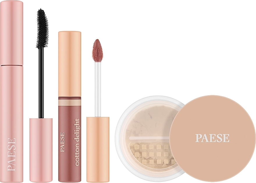 Set - Paese Nature Look Set (Mascara 9ml + Lipgloss 7.5ml + Puder 10g)  — Bild N1